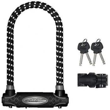 Master Lock 8195EURDPROREF Candado U, Llave, Soporte de Transporte, Antirrobo Certificado, Reflectante, Electrica, Bicicleta Montaña, Unisex, 210 MM