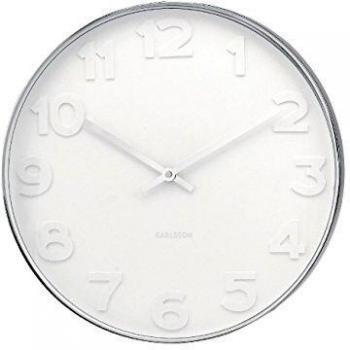 Karlsson Reloj de Pared Mr. White números en Acero Pulido