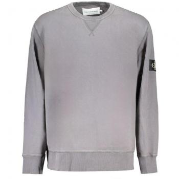 Calvin Klein Men's Regular Fit Gray Washed Badge Crew Sweatshirt Size XL