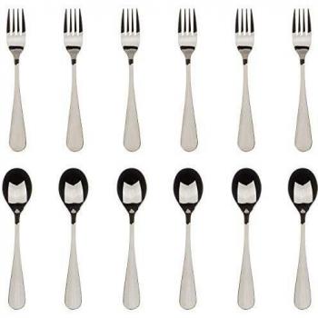 BERGNER Q3457 Set 12 Piezas para Postre Color Plata Coleccion Munich, Acero Inoxidable
