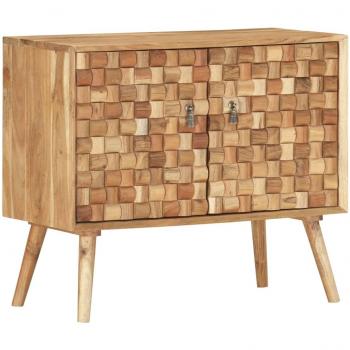 Aparador de Madera Maciza de Acacia 75x35x65 cm Marrón