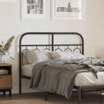 Cabecero de Metal Negro 120 cm para Cama de Matrimonio vidaXL