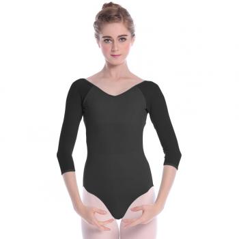 Bezioner Maillot de Danza Gimnasia Leotardo Clásico Ballet Vestido para Niñas Mujer Negro,L=155-160 cm