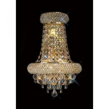 Aplique de pared Alexetra Large 3 bombillas oro / cristal