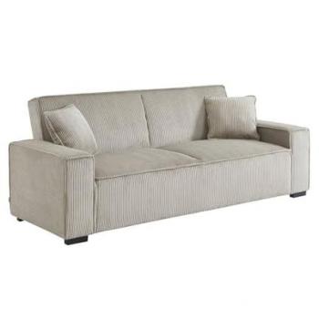 Sofá cama de pana Feel de 3 plazas, beige, 231x96.5x80 cm