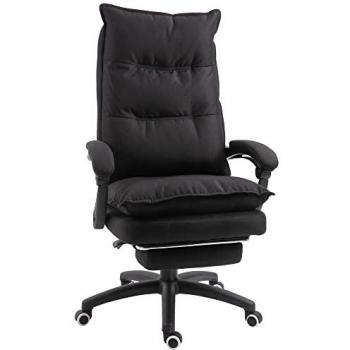 Silla de Oficina Ergonómica Vinsetto con Función de Masaje, Altura Ajustable y Soporte para los Pies, 120 kg de Capacidad, Color Negro