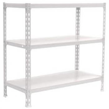 Estantería Metálica SimonRack 1000x1000x400 mm, 3 Baldas de Acero, Soporta 180 kg por balda, Color Blanco