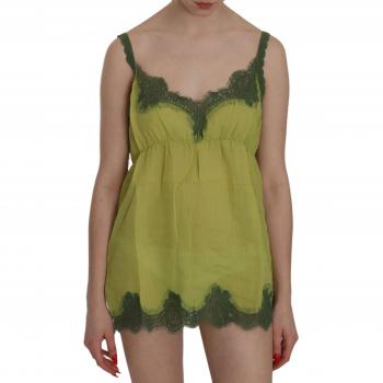 Green Lace Spaghetti Strap Tank Top Blouse