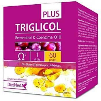 Triglicol Plus - 60 caps - Omega 3, Coenzima Q10 y Resveratrol - DietMed
