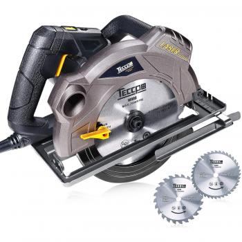 Sierra Circular, TECCPO Professional 1500W Sierras Circulares, Guía láser, 2 Hojas Ø185mm