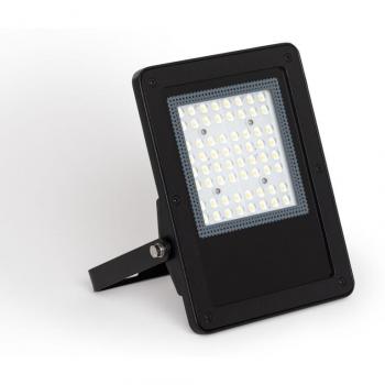Proyector LED Regulable 50W 0-10V 170 lm/W IP65 Elegante Slim Negro Blanco Cálido Asimétrico 30ºx90º 3000K