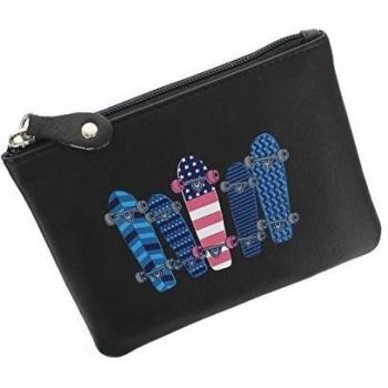Mala Leather Monedero de Patineta, con Cremallera Superior para Monedas 5106_11 Negro