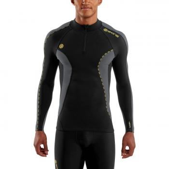 Skins para hombre térmica de manga larga con cremallera DNAmic MCK neck W, Black/Pewter, M, DT00010750002