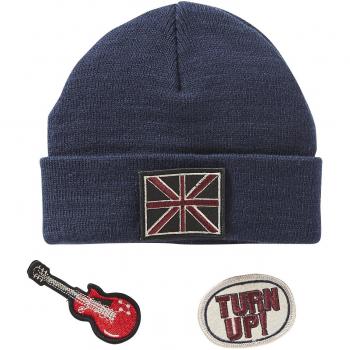 VERTBAUDET Gorro con Motivos Desmontables niño Azul Oscuro Liso con Motivos 8/10 Anos