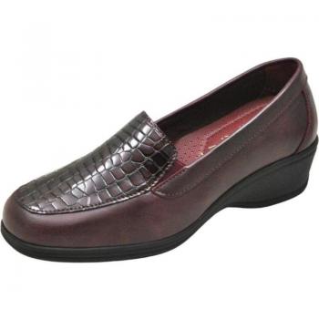 Zapatos Mocasines para Plantillas Lumel modelo para mujer color rojo con elástico en el empeine muy ancho pla bordo