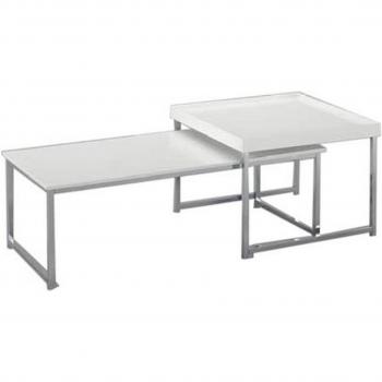 Mesa de Centro DKD Home Decor Blanco Plateado - Bixoto.com
