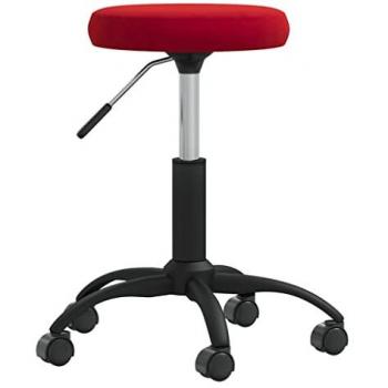 Silla de oficina giratoria de terciopelo rojo tinto vidaXL, tipo: silla de oficina, características: giratoria, terciopelo rojo tinto, confortables, ajustable, diseño elegante para escritorio y estudio