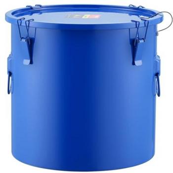 Cubo de Grasa para Freidora VEVOR, 37.8 L, Contenedor de Acero al Carbono con Revestimiento Antioxidante, Tapa y Clips de Bloqueo, Bolsa Filtrante para Aceite