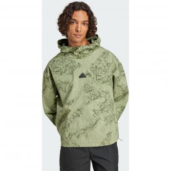 adidas City Escape Woven Hoodie Green Loose Fit S