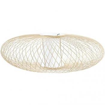 Pantalla de Lámpara DKD Home Decor Poliéster Bambú 62 x 62 x 20 cm