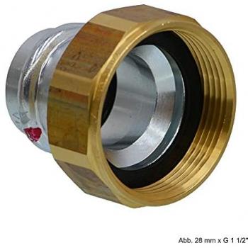 Conexión por Tornillo Viega Prestabo 15 mm x G 3/4, Acero No Aleado, Junta Plana, SC-Contur