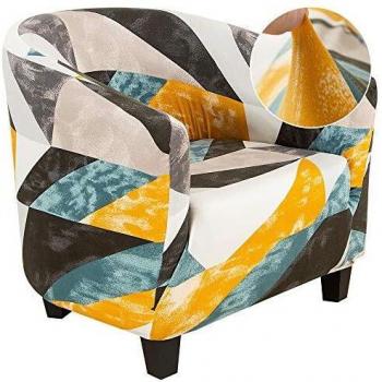 HIFUAR Fundas de Sillón Chesterfield Elásticas,Moderna Cubre Sofá 1 Plaza,Fundas de Butacas Extraíbles y Lavables, Fundas Protector de Muebles Elegante para Chester 1 Plaza,Geometría#11