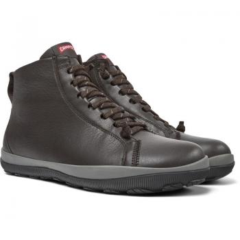 Camper Peu Pista Men's Ankle Boots - Dark Brown Smooth Leather, Size 39