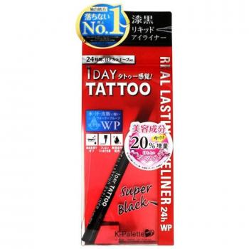 K-Palette 1Day Tattoo Real Lasting Eyeliner 24hr Perfect Long Lasting Waterproof Liquid Eyeliner Pen Black 0.6ml