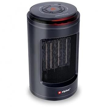 Alpina Calefactor Eléctrico Portátil 2 en 1, 1200W, Calor y Frío, con Temporizador, Negro