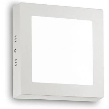 Aplique de pared LED Ideal Lux Universal, blanco, aluminio, 17x17 cm, foco LED integrado 1250Lm 4000K