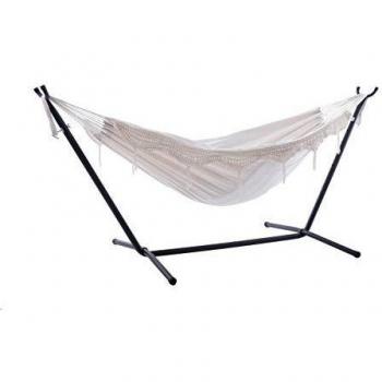 vivere uhsdo8 – 00 doble algodón hamaca con hamaca, 250 cm, beige, 249 x 109 x 104 cm