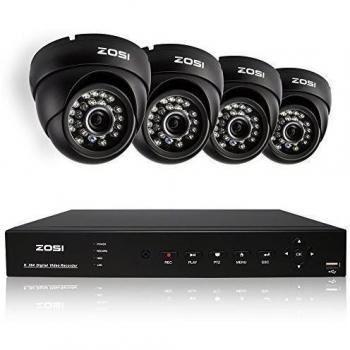 ZOSI Kit 8CH 960H HDMI VGA P2P Seguridad DVR Vigilancia de Seguridad con 4pcs Kit Sistema de CámaraS 1000TVL Exterior & Interior IR Cut 24pcs LEDs 20M Vision Nocturna Lente 3.6mm Cámara Día / Noche Escanear código QR para Acceder con más Rapidez Dete