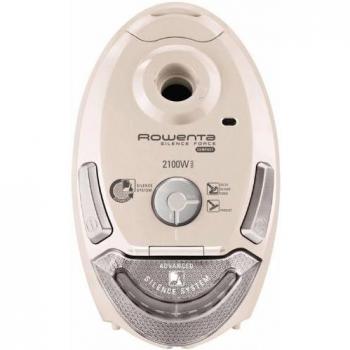 Rowenta aspirador conbolsa ro4627 silence force compac 2100w succion 32 kpa bolsa 35l boquilla delta filtro hepa parquet beige