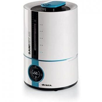 Ariete 2836 Sani-Jet Air - Umidificador Ultrasónico con Función Higienizante, 30W, Capacidad de 5L, 3 Niveles de Intensidad, Display LED, Blanco/Azul