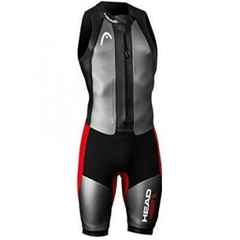 Head Myboost Sin Mangas Gris Negro Rojo - S, traje de triatlón para natación y swimrun, diseño sin mangas, color gris con detalles en negro y rojo, talla S