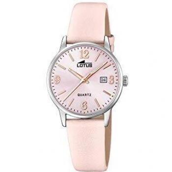 Reloj Lotus para Mujer 18699/2 con Correa de Cuero Rosa y Caja de Acero Inoxidable 316L Plata