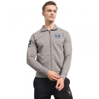 La Martina Gray Cotton Zip-Up Sweatshirt - M