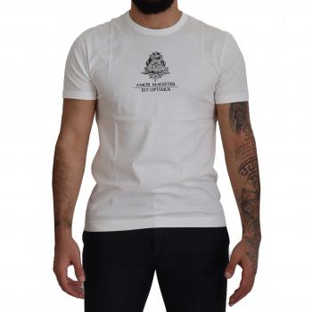 Dolce & Gabbana White Logo Cotton Amor Magister T-shirt - IT50 | L
