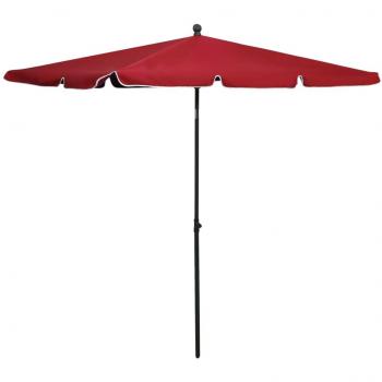 Bordeaux Red Garden Parasol with Pole 210x140 cm