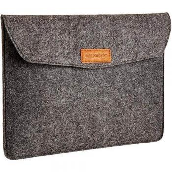 Amazon Basics - Funda de fieltro para portátil de 13 pulgadas, color gris oscuro