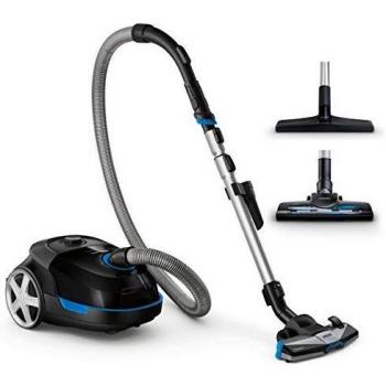 Aspiradora Philips Performer Active FC8578/09 con bolsa, 900W, capacidad de polvo 4L, color negro y 4 accesorios adicionales