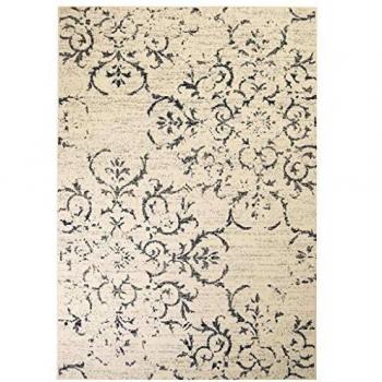 vidaXL Alfombra Moderna Estampado Floral Beige/Azul 120x170cm Decoración Hogar