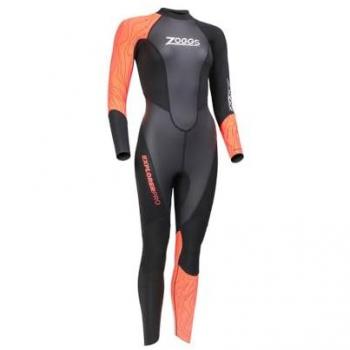 Traje de neopreno Zoggs Explorer Pro FS negro naranja mujer - M, manga larga, talla M (TG.44)