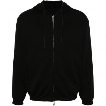 Emporio Armani Men's Black Cotton Zip Hoodie - Size M