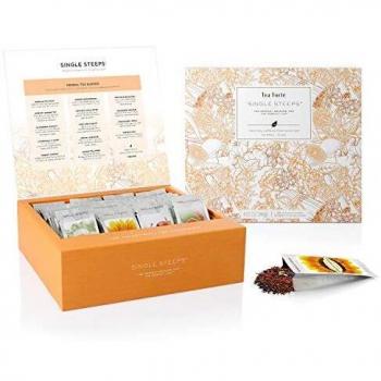 Hojas Sueltas DE UN SOLO USO en una CAJA DE TÉ DE Tea Forte, 28 Bolsas diferentes para servir - Té de hierbas