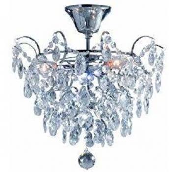 Plafón de cristal cromo 3 bombillas Rosendal Markslojd