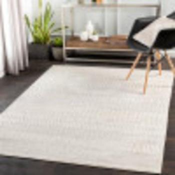 Surya HAMA Modern Boho Scandinavian Area Rug, Rectangular, 11mm Pile Height, White and Gray, 200x275 cm