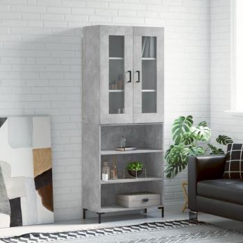 Armario alto de hormigón gris 69,5x34x180 cm en madera contrachapada