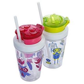 Contigo Snack Tumbler Botella de Agua, Niños, Rosa, 350 ml