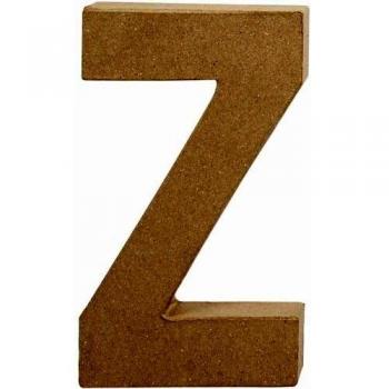 Letra de papel maché Z, 20.2 cm de altura, 11.2 cm de ancho, 2.5 cm de grosor, pieza única